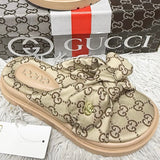 Chinelo Gu laço bege