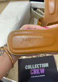 Chinelo Her couro legítimo caramelo