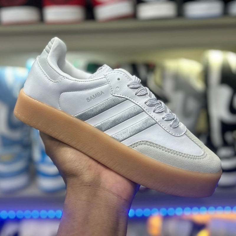 Adidas samba plataforma cinza